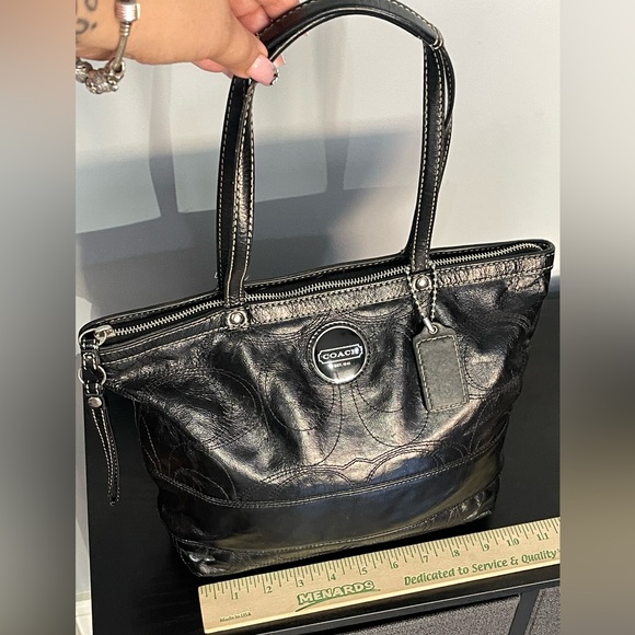 Coach Vintage Black Leather Tote Bag